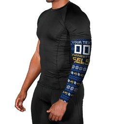 Personalized Parramatta Eels Christmas Arm Sleeves Australian Rugby Fans - Pixelated Ugly Xmas Pattern Mascot Santa