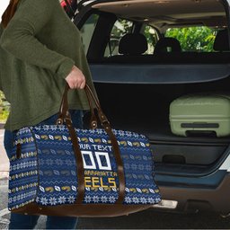 Personalized Parramatta Eels Christmas Travel Bag Australian Rugby Fans - Pixelated Ugly Xmas Pattern Mascot Santa