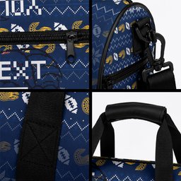 Personalized Parramatta Eels Christmas Duffle Bag Australian Rugby Fans - Pixelated Ugly Xmas Pattern Mascot Santa