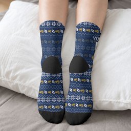 Personalized Parramatta Eels Christmas Crew Socks Australian Rugby Fans - Pixelated Ugly Xmas Pattern Mascot Santa