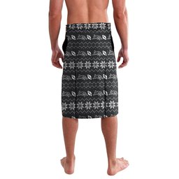 Personalized Penrith Panthers Christmas Lavalava Australian Rugby Fans - Pixelated Ugly Xmas Pattern Mascot Santa
