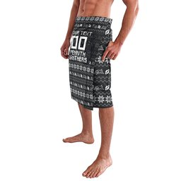 Personalized Penrith Panthers Christmas Lavalava Australian Rugby Fans - Pixelated Ugly Xmas Pattern Mascot Santa
