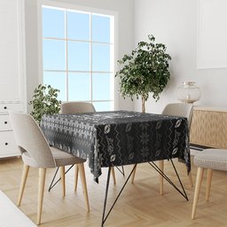 Personalized Penrith Panthers Christmas Tablecloth Australian Rugby Fans - Pixelated Ugly Xmas Pattern Mascot Santa