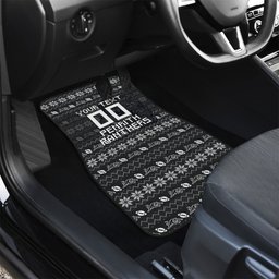 Personalized Penrith Panthers Christmas Car Mats Australian Rugby Fans - Pixelated Ugly Xmas Pattern Mascot Santa