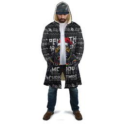 Personalized Penrith Panthers Christmas Cloak Australian Rugby Fans - Pixelated Ugly Xmas Pattern Mascot Santa