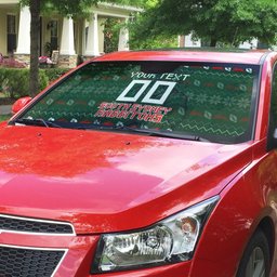 Personalized South Sydney Rabbitohs Christmas Auto Sun Shade Australian Rugby Fans - Pixelated Ugly Xmas Pattern Mascot Santa
