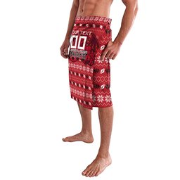 Personalized St George Illawarra Dragons Christmas Lavalava Australian Rugby Fans - Pixelated Ugly Xmas Pattern Mascot Santa