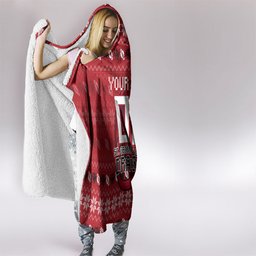 Personalized St George Illawarra Dragons Christmas Hooded Blanket Australian Rugby Fans - Pixelated Ugly Xmas Pattern Mascot Santa