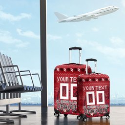 Personalized St George Illawarra Dragons Christmas Luggage Cover Australian Rugby Fans - Pixelated Ugly Xmas Pattern Mascot Santa