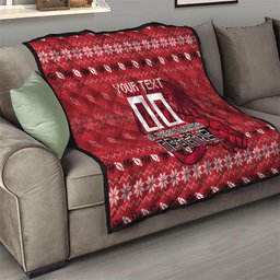 Personalized St George Illawarra Dragons Christmas Quilt Australian Rugby Fans - Pixelated Ugly Xmas Pattern Mascot Santa