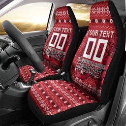 Personalized St George Illawarra Dragons Christmas Car Seat Cover Australian Rugby Fans - Pixelated Ugly Xmas Pattern Mascot Santa