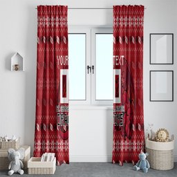 Personalized St George Illawarra Dragons Christmas Window Curtain Australian Rugby Fans - Pixelated Ugly Xmas Pattern Mascot Santa