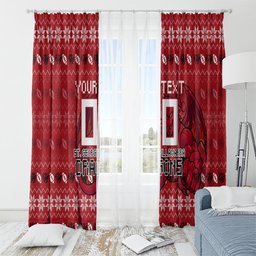 Personalized St George Illawarra Dragons Christmas Window Curtain Australian Rugby Fans - Pixelated Ugly Xmas Pattern Mascot Santa