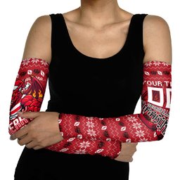 Personalized St George Illawarra Dragons Christmas Arm Sleeves Australian Rugby Fans - Pixelated Ugly Xmas Pattern Mascot Santa