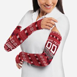 Personalized St George Illawarra Dragons Christmas Arm Sleeves Australian Rugby Fans - Pixelated Ugly Xmas Pattern Mascot Santa