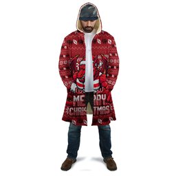 Personalized St George Illawarra Dragons Christmas Cloak Australian Rugby Fans - Pixelated Ugly Xmas Pattern Mascot Santa