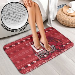 Personalized St George Illawarra Dragons Christmas Bathroom Set Australian Rugby Fans - Pixelated Ugly Xmas Pattern Mascot Santa