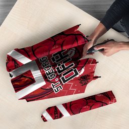 Personalized St George Illawarra Dragons Christmas Umbrella Australian Rugby Fans - Pixelated Ugly Xmas Pattern Mascot Santa