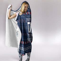 Personalized Sydney Roosters Christmas Hooded Blanket Australian Rugby Fans - Pixelated Ugly Xmas Pattern Mascot Santa