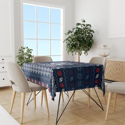 Personalized Sydney Roosters Christmas Tablecloth Australian Rugby Fans - Pixelated Ugly Xmas Pattern Mascot Santa