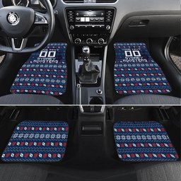 Personalized Sydney Roosters Christmas Car Mats Australian Rugby Fans - Pixelated Ugly Xmas Pattern Mascot Santa