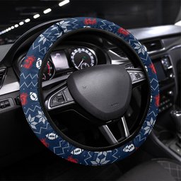 Sydney Roosters Christmas Steering Wheel Cover Australian Rugby Fans - Pixelated Ugly Xmas Pattern Mascot Santa