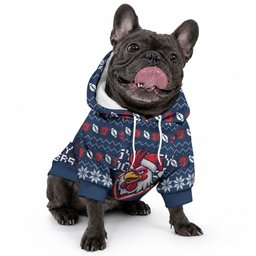Personalized Sydney Roosters Christmas Pet Hoodie Australian Rugby Fans - Pixelated Ugly Xmas Pattern Mascot Santa