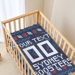 Personalized Sydney Roosters Christmas Baby Bed Cover Australian Rugby Fans - Pixelated Ugly Xmas Pattern Mascot Santa