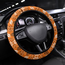 Wests Tigers Christmas Steering Wheel Cover Australian Rugby Fans - Pixelated Ugly Xmas Pattern Mascot Santa