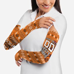 Personalized Wests Tigers Christmas Arm Sleeves Australian Rugby Fans - Pixelated Ugly Xmas Pattern Mascot Santa