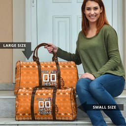 Personalized Wests Tigers Christmas Travel Bag Australian Rugby Fans - Pixelated Ugly Xmas Pattern Mascot Santa