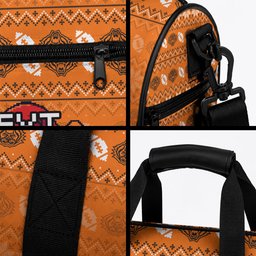 Personalized Wests Tigers Christmas Duffle Bag Australian Rugby Fans - Pixelated Ugly Xmas Pattern Mascot Santa