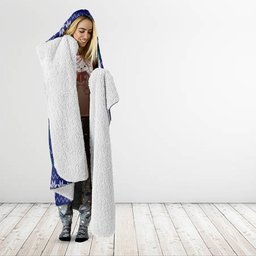 Personalized New Zealand Warriors Christmas Hooded Blanket Maori Rugby Fans - Pixelated Ugly Xmas Pattern Mascot Santa