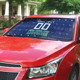 Personalized New Zealand Warriors Christmas Auto Sun Shade Maori Rugby Fans - Pixelated Ugly Xmas Pattern Mascot Santa