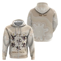 Tap Dance Australia Personalised Zip Hoodie Yellow-crested Cockatoo Indigenous Art