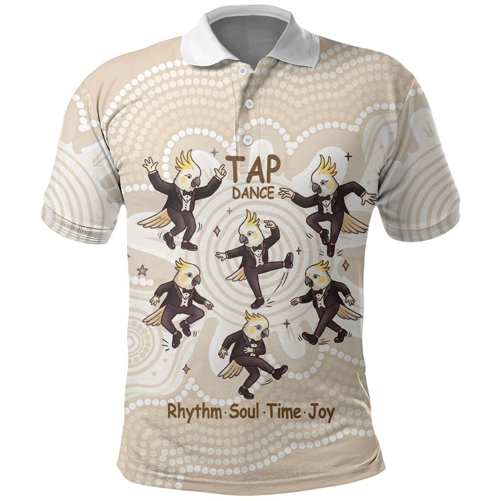 Tap Dance Australia Personalised Polo Shirt Yellow-crested Cockatoo Indigenous Art