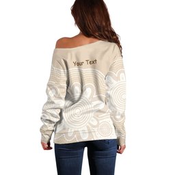 Tap Dance Australia Personalised Off Shoulder Sweater Yellow-crested Cockatoo Indigenous Art