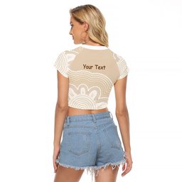 Tap Dance Australia Personalised Raglan Cropped T Shirt Yellow-crested Cockatoo Indigenous Art