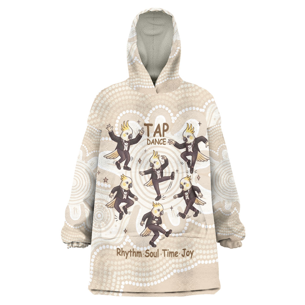 Tap Dance Australia Personalised Wearable Blanket Hoodie Yellow-crested Cockatoo Indigenous Art