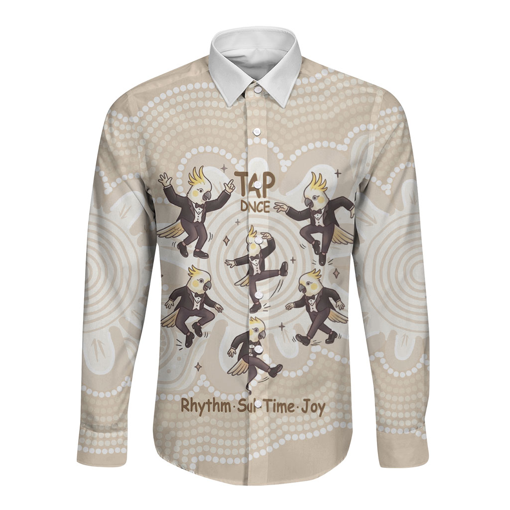 Tap Dance Australia Personalised Long Sleeve Button Shirt Yellow-crested Cockatoo Indigenous Art