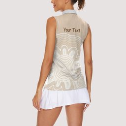 Tap Dance Australia Personalised Women Sleeveless Polo Shirt Yellow-crested Cockatoo Indigenous Art