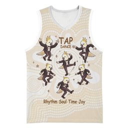 Tap Dance Australia Personalised Basketball Jersey Yellow-crested Cockatoo Indigenous Art