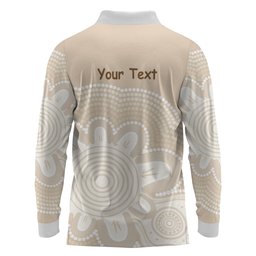 Tap Dance Australia Personalised Long Sleeve Polo Shirt Yellow-crested Cockatoo Indigenous Art