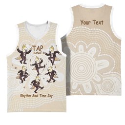 Tap Dance Australia Personalised Basketball Jersey Yellow-crested Cockatoo Indigenous Art