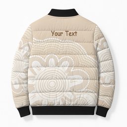 Tap Dance Australia Personalised Bomber Puffer Jacket Yellow-crested Cockatoo Indigenous Art