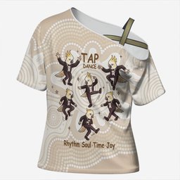 Tap Dance Australia Personalised Cross Shoulder Shirt Yellow-crested Cockatoo Indigenous Art