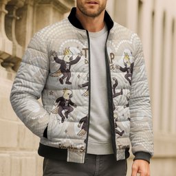 Tap Dance Australia Personalised Bomber Puffer Jacket Yellow-crested Cockatoo Indigenous Art