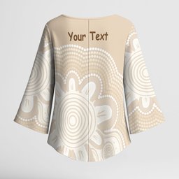 Tap Dance Australia Personalised Kimono Sleeve Blouse Yellow-crested Cockatoo Indigenous Art