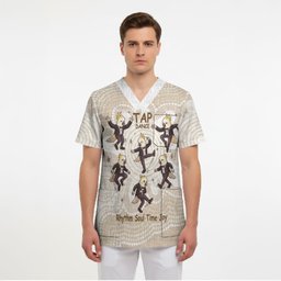 Tap Dance Australia Personalised Scrub Top Yellow-crested Cockatoo Indigenous Art