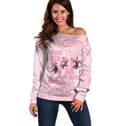 Tap Dance Australia Off Shoulder Sweater Pink Galah Just Tap It Out